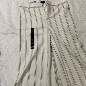 Brand new banana republic Blake crop flared pants in black and white stripe 8